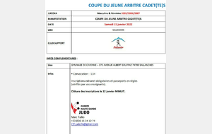 COUPE DU JEUNE ARBITRE CADET